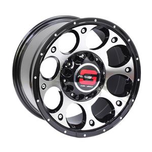 16″ GR1006 5/160 Black Machine Face Alloy Wheels