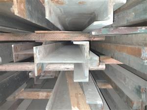 I-beams with welded on channel and sqr bar 