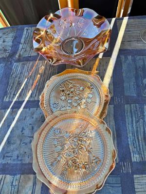 Mary gold carnival salad bowl and serving plates