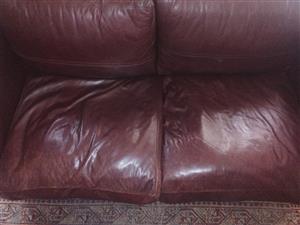 Leather Torres red ox 2 seater couch