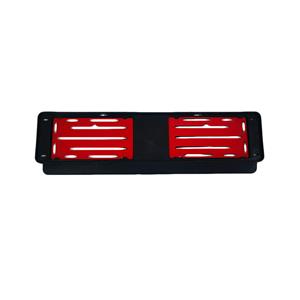 Number Plate Holder Bracket with Metal Backing - 530x120mm (Red)