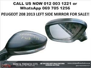 Peugeot 208 2013 Left Side Mirror For Sale – OEM Replacement!!