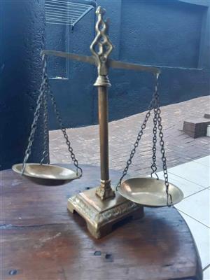 Scale of Justice. Solid Brass hanging scale.  33cm. 