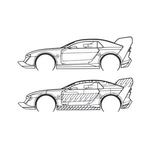 Steel Silhouette Wall Art - Audi E-Tron 1200X425X2MM