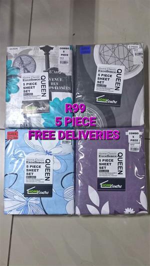 5 PIECE FITTED SHEETS