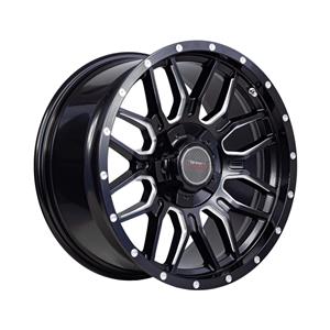 18″ A-Line Cascade 5/139 Velvet Black Milled Alloy Wheels