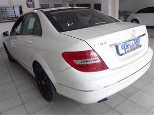 2012 MERCEDES-BENZ C180 BLUE  EFFICIENCY/ AUTOMATIC /PETROL WHITE COLOR /SUNROOF  LEATHER INTERIOR