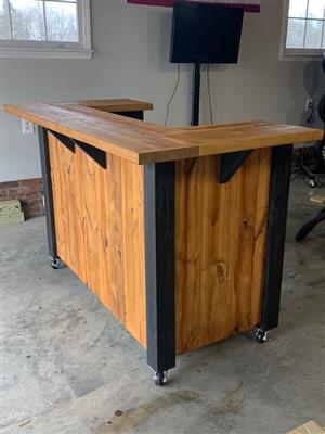 rustic bar counter