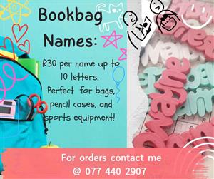 Bookbag names