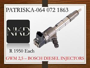 GWM 2,5 BOSCH DIESEL INJECTORS FOR SALE OR TO RECON