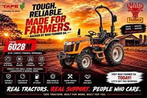 New Tafe 6028 4wd tractors for sale at Mad Farmer SA