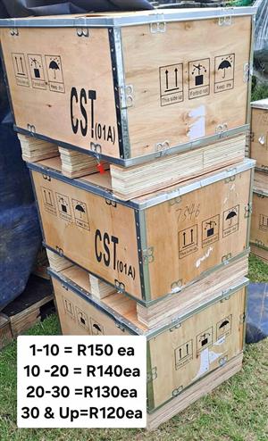 620 L x 500 W x 340 deep x 440 high with pallet below and lid on like new Jhb South