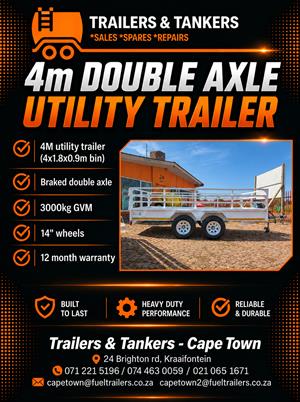 4 meter double axle utility trailer