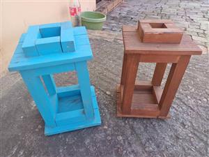 2 x wooden lanters