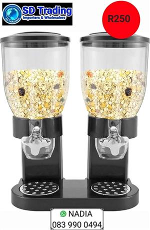 Double Cereal Dispenser Black