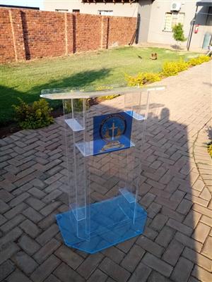 High End Clear Perspex Church Pulpit