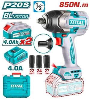 Lithium-Ion 850Nm impact wrench kit