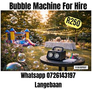 PARTY BUBBLE MACHINE FOR HIRE IN LANGEBAAN