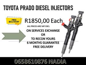 TOYOTA PRADO DIESEL INJECTORS ON SERVICE EXCHANGE OR TO RECON YOURS