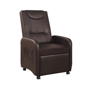 Faux Leather Fold Back Recliner Couch Sofa Chair - Brown