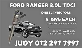 Ford Ranger 3.0L TDCI Diesel Injectors for sale on service exchange or to recon