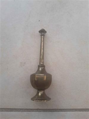 Vintage brass rosewater sprinkler, used in Middle Eastern, Asian, and Islamic cultures 