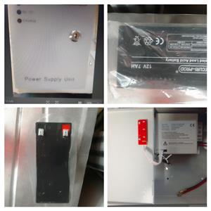 Securi Prod back up power supply box and 12 v battery