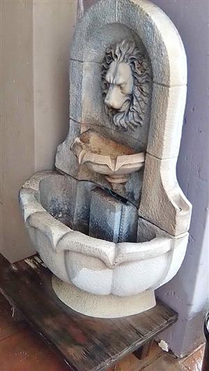 1,Water fountain  for patio- 2, Pot plant- three