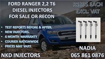 FORD RANGER 2,2 T6 DIESEL INJECTORS FOR SALE.REBUILT AND TESTED