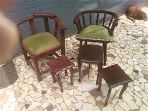 Wood antique chairs