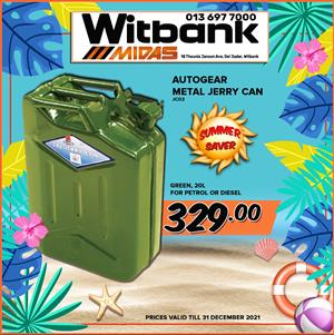 Autogear Metal Jerry Can 20L ONLY  at Midas Witbank!
