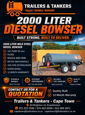 2000 LITER MILD STEEL DIESEL BOWSER