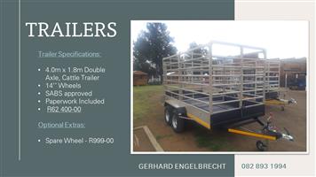 Brand New SABS Approved Trailers. Stock on hand. Excellent Quality. Can deliver 