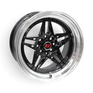 15″ GR-5638 4×100 & 4×108 Black with Machine Lip Alloy Wheels