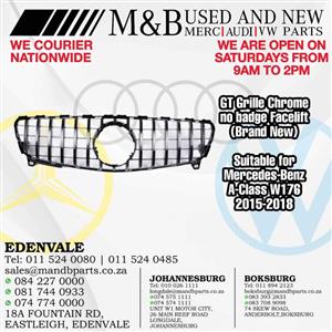 GT Grille Chrome no badge FaceLift (Brand New) Suitable for Mercedes-Benz A-Class W