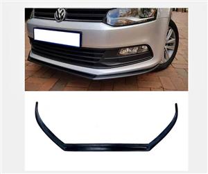 Vw Polo 6 Front Lip Spoiler 2-piece black  