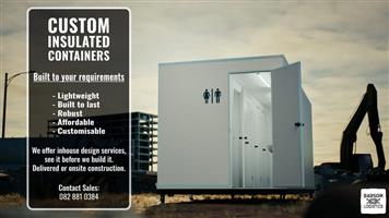 CUSTOM BUILD BATHROOM CONTAINERS. Units are built according TO YOUR OWN design, specifications