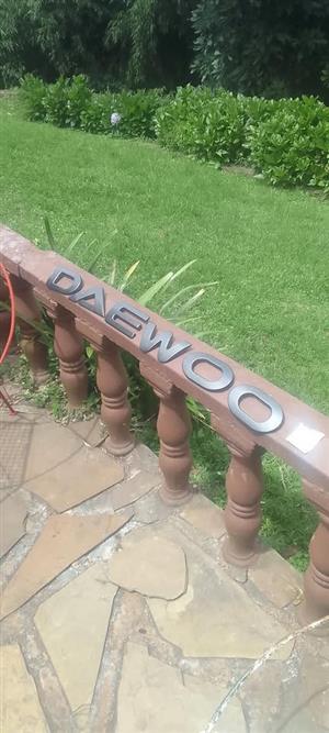 Daewoo truck window grill big lettering.