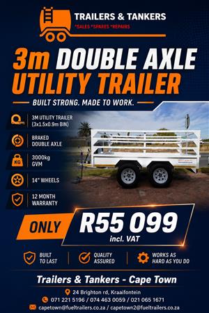 3m Double Axle Utility Trailer