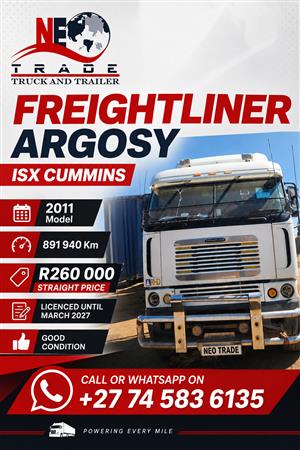 FREIGHTLINER ARGOSY ISX CUMMINS ON MONTH-END SPECIAL 