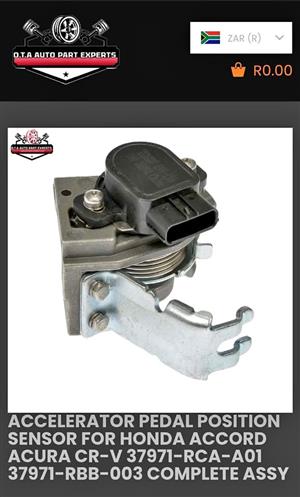 Accelerator Pedal Position Sensor for Honda Accord Acura Cr-v 37971-rca-a01 37971-rbb-003 Complete A