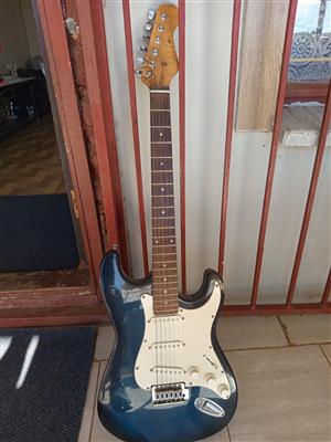 Leonard Electric Guitar Stratocaster ST Metallic deep sea blue