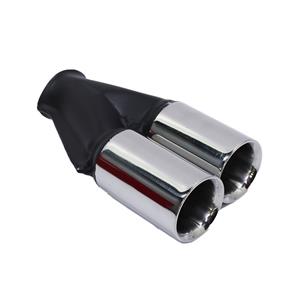 BSK 63mm Stainless Steel Street Style Twin Staggered Tailpipe