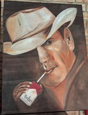 Cowboy smoking Marlboro- Oil Painting 