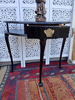 Elegant Black Oval Console Table
