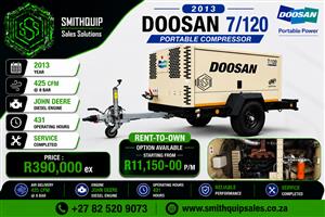 Doosan 425cfm Mobile Diesel Compressor - 430hrs
