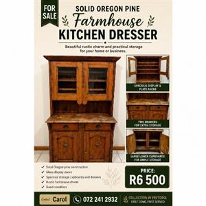 Solid Antique Oregan farmhouse kitchen dresser