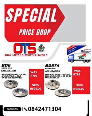 BRAKE DISCS SALE BMW E90 BRAKE DISC & AUDI A4 BRAKE DISC'S 