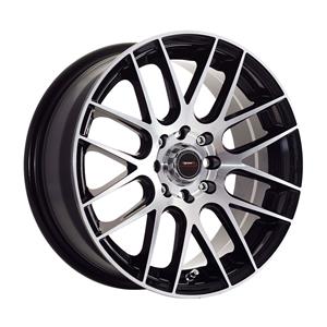 14″ A-Line Octane 4/100 & 4/108 Black machine Face Alloy Wheels