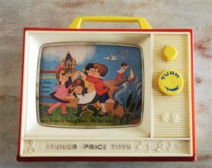 Vintage 1966 Fisher-Price Two Tune Music Box TV 114